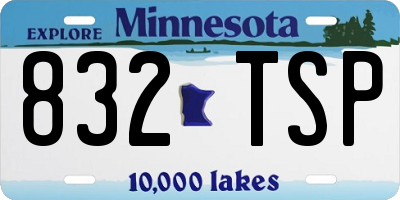 MN license plate 832TSP