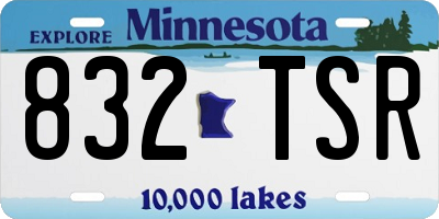 MN license plate 832TSR