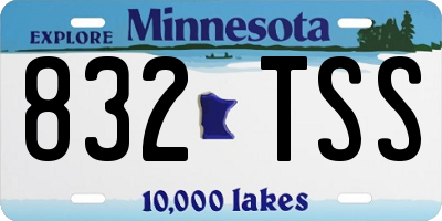 MN license plate 832TSS