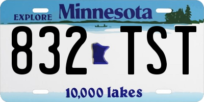 MN license plate 832TST
