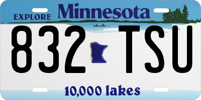 MN license plate 832TSU