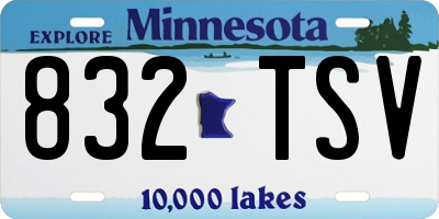 MN license plate 832TSV