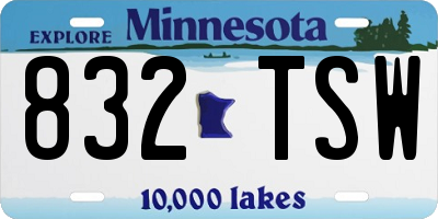 MN license plate 832TSW