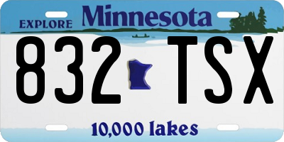 MN license plate 832TSX