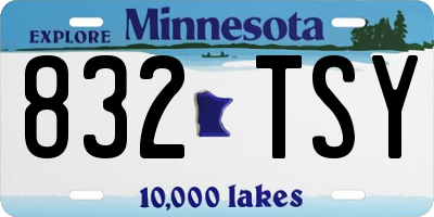 MN license plate 832TSY