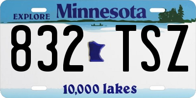 MN license plate 832TSZ