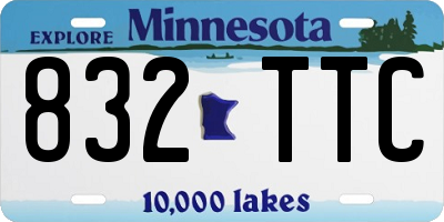 MN license plate 832TTC