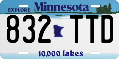 MN license plate 832TTD