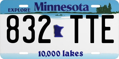 MN license plate 832TTE