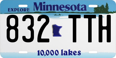 MN license plate 832TTH