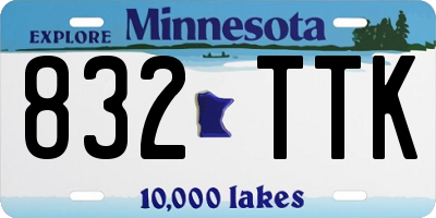 MN license plate 832TTK