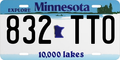 MN license plate 832TTO