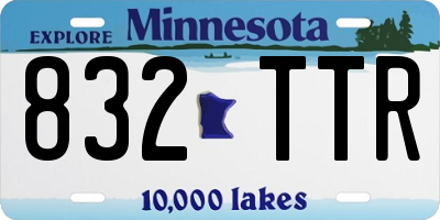 MN license plate 832TTR