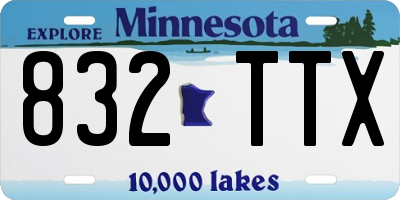 MN license plate 832TTX