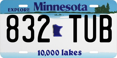 MN license plate 832TUB
