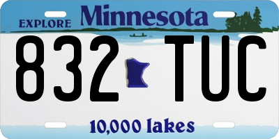 MN license plate 832TUC