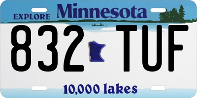 MN license plate 832TUF