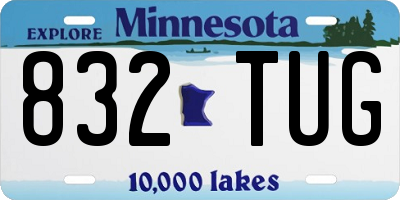 MN license plate 832TUG