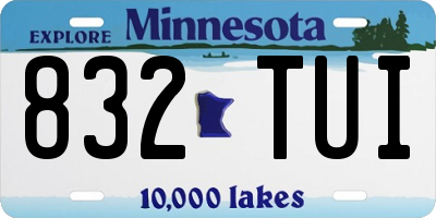 MN license plate 832TUI
