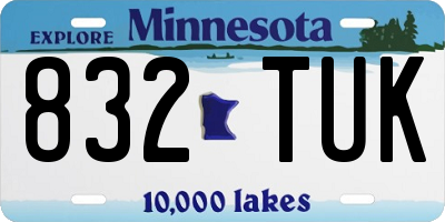 MN license plate 832TUK
