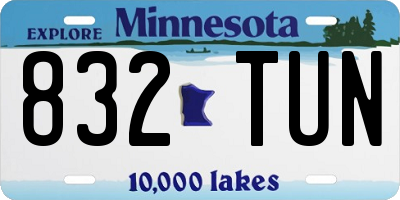 MN license plate 832TUN