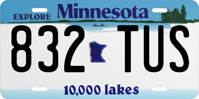 MN license plate 832TUS