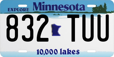 MN license plate 832TUU
