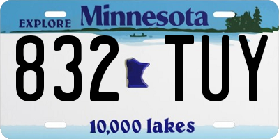 MN license plate 832TUY
