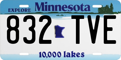 MN license plate 832TVE