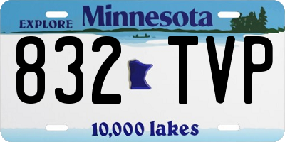MN license plate 832TVP