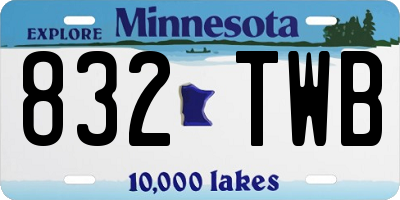 MN license plate 832TWB