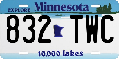 MN license plate 832TWC