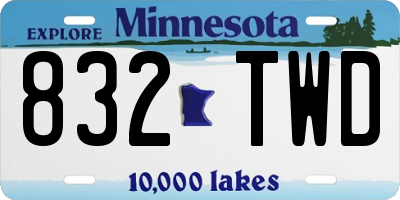 MN license plate 832TWD