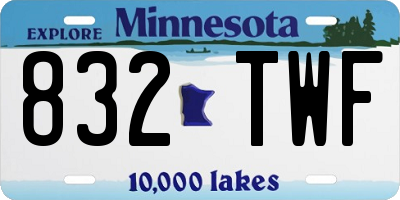 MN license plate 832TWF
