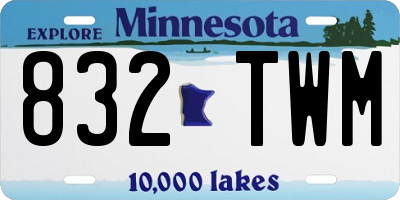 MN license plate 832TWM