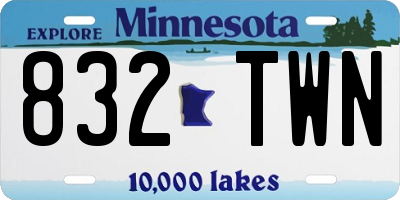 MN license plate 832TWN