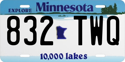 MN license plate 832TWQ