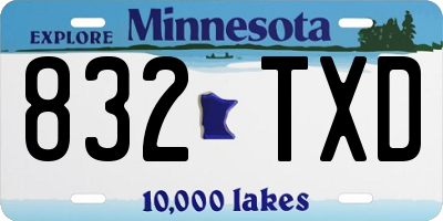 MN license plate 832TXD