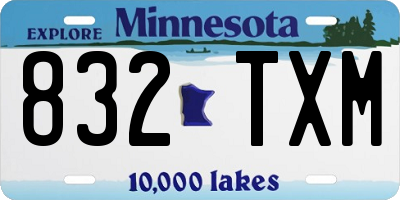 MN license plate 832TXM