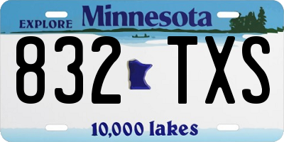 MN license plate 832TXS