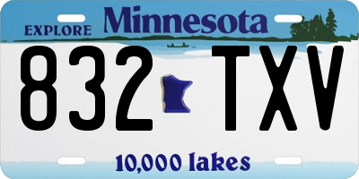MN license plate 832TXV