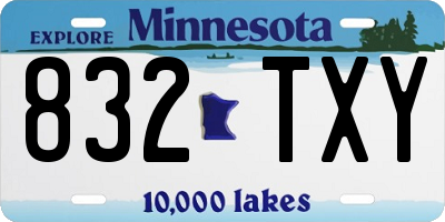 MN license plate 832TXY