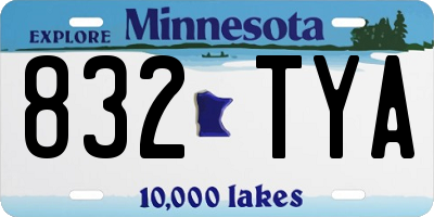 MN license plate 832TYA