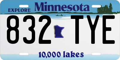 MN license plate 832TYE