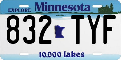MN license plate 832TYF