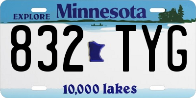 MN license plate 832TYG