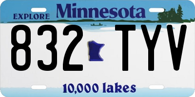MN license plate 832TYV