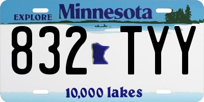 MN license plate 832TYY
