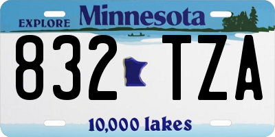 MN license plate 832TZA