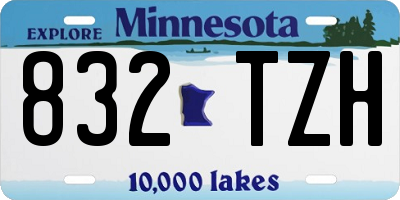 MN license plate 832TZH